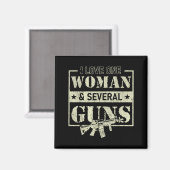 Aimant J'aime une femme plusieurs armes (Recto/Verso)