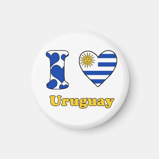 Aimant J'aime Uruguay (Devant)