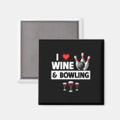 Aimant J'Aime Vin Et Bowling Byll Pins Bowler Grève Dr. (Recto/Verso)