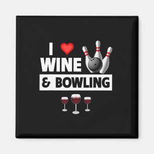 Aimant J'Aime Vin Et Bowling Byll Pins Bowler Grève Dr.