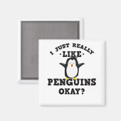 Aimant J'Aime Vraiment Les Citations De Pingouins (Recto/Verso)