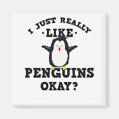 Aimant J'Aime Vraiment Les Citations De Pingouins (Devant)