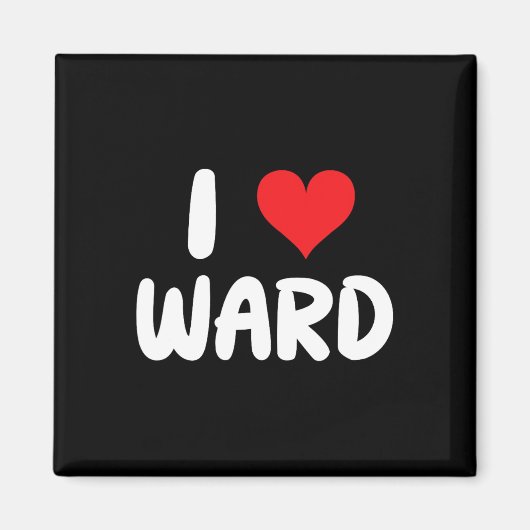 Aimant J'aime Ward - Cœur - Nom  (Devant)