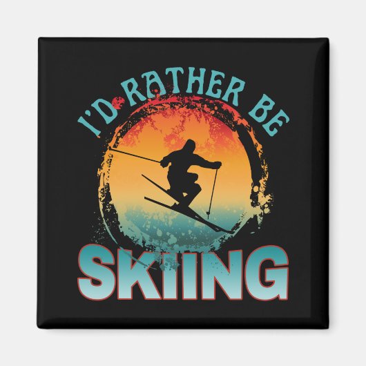 Aimant j'aimerais mieux skier (Devant)