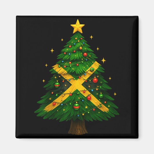 Aimant Jamaican Christmas Tree Design, Festive Holiday Gr (Devant)