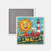 Aimant Jamaïque heureux (Recto/Verso)