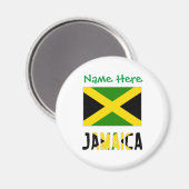 Aimant Jamaïque Jamaïque Drapeau vert ronde de personnali (Recto/Verso)