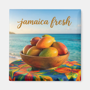 Aimant Jamaïque mangue fraîche au bord de la mer