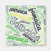 Aimant Jamaïque Word Cloud (Devant)
