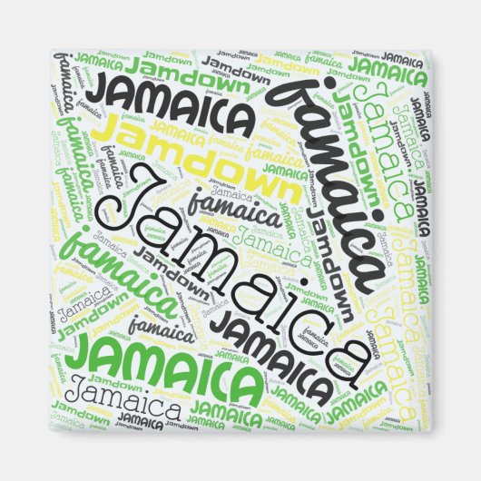 Aimant Jamaïque Word Cloud (Devant)