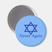 Aimant Jamais plus le souvenir de l'Holocauste juif bleu (Recto/Verso)