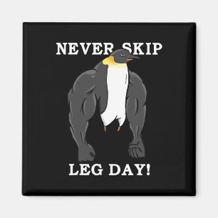 Aimant Jamais Sauter Jour de la Jambe Bodybuilding Pengui
