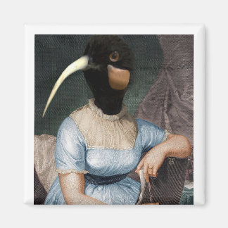 Aimant Jane Austen avec tête d'oiseau