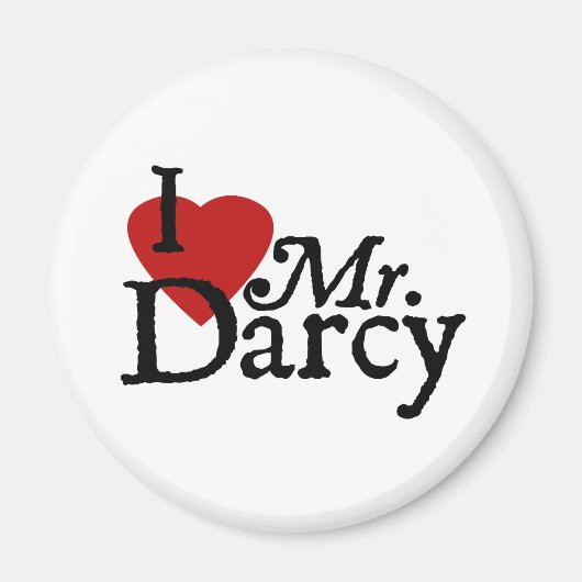 Aimant Jane Austen J'AIME M. Darcy (Devant)