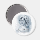 Aimant Jane Austen Portrait et signature (Recto/Verso)