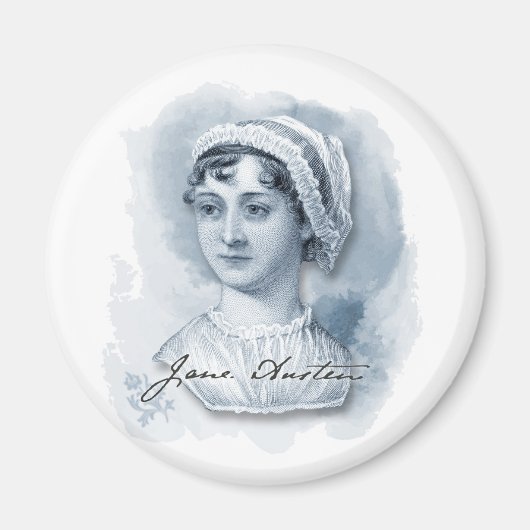 Aimant Jane Austen Portrait et signature (Devant)