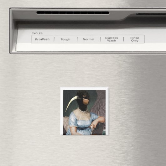 Aimant Jane Austen with bird head (In Situ (Lave-vaisselle))