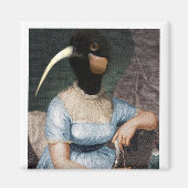 Aimant Jane Austen with bird head (Devant)