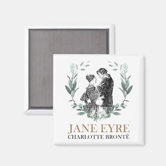 Aimant Jane Eyre et Edward Rochester avec Wreath (Recto/Verso)