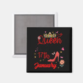 Aimant January 17 Birthday This Queen Was Born On January (Recto/Verso)