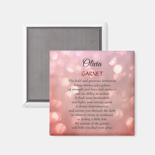 Aimant Janvier Birthstone Garnet (Recto/Verso)