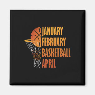 Aimant Janvier Février Basketball Avril Fun Retro Apparen