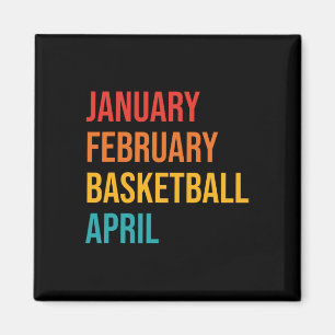 Aimant Janvier Février Basketball Avril Fun Retro Apparen