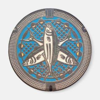 Aimant Japanese Manhole Cover Arts -Himi Yellowtail