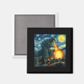 Aimant Japanese Monster Kaiju Van Gogh Starry Night  (Recto/Verso)