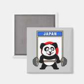 Aimant Japon Panda haltérophilie (Recto/Verso)