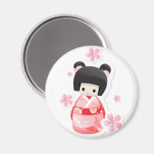 Aimant Japonais Geisha Doll - série buns (Recto/Verso)