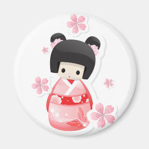 Aimant Japonais Geisha Doll - série buns