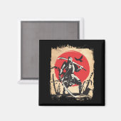 Aimant Japonais Samurai Guerrier Japon Swordsmen Hero (Recto/Verso)