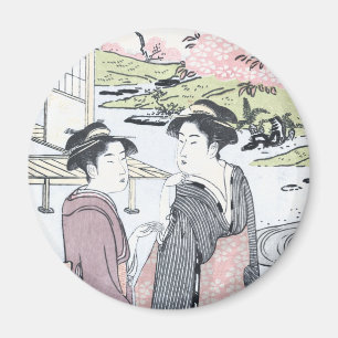 Aimant Japonais Ukiyo-e Niwa aucun hanami par Eishi