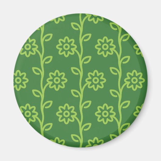 Aimant Jardin à fleurs plates vertes Motif (Devant)