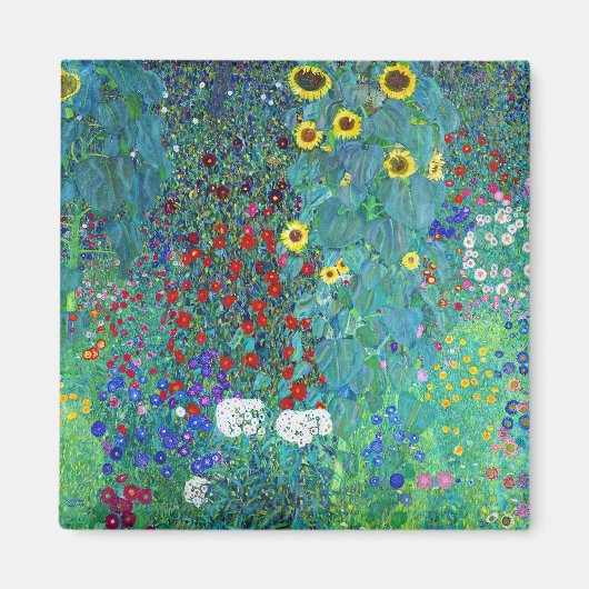 Aimant Jardin agricole avec tournesols, Gustav Klimt (Devant)