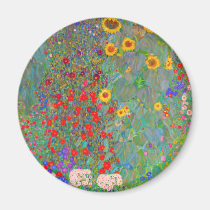 Aimant Jardin agricole de Gustav Klimt avec tournesols