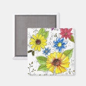 Aimant Jardin aux fleurs blanches (Recto/Verso)