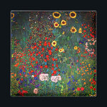 Aimant Jardin aux fleurs Gustav Klimt<br><div class="desc">Magnet représentant la peinture à l’huile de Gustav Klimt Farm Garden with Sunflowers (1907). Un beau jardin de tournesols et de belles fleurs bleues,  rouges,  violettes,  roses et blanches. Un grand cadeau pour les amateurs d'art Art Nouveau et autrichien.</div>