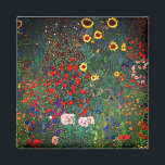 Aimant Jardin aux fleurs Gustav Klimt<br><div class="desc">Magnet représentant la peinture à l’huile de Gustav Klimt Farm Garden with Sunflowers (1907). Un beau jardin de tournesols et de belles fleurs bleues,  rouges,  violettes,  roses et blanches. Un grand cadeau pour les amateurs d'art Art Nouveau et autrichien.</div>
