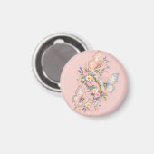 Aimant Jardin d'anniversaire papillon pastel (Recto/Verso)