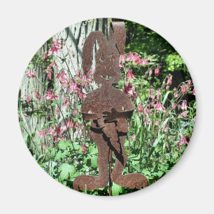 Aimant Jardin de fleurs de lapin rouillé nature