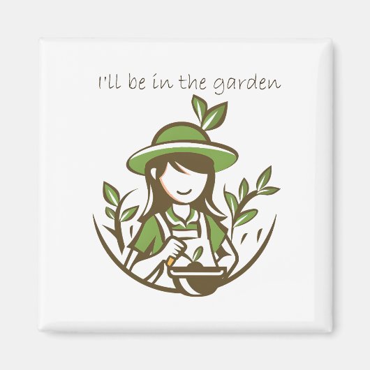 Aimant Jardin de jardinage mignon (Devant)