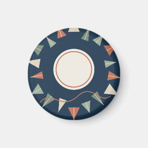 Aimant Jardin de papier graphique en marine et sauge