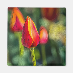 Aimant Jardin de Tulipes texturé