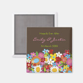 Aimant Jardin Des Fleurs De Printemps Heureux Jamais Aprè (Recto/Verso)