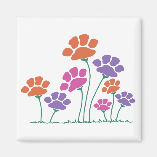 Aimant Jardin des fleurs Pawprint (Devant)
