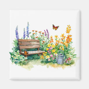 Aimant Jardin d'été avec papillons