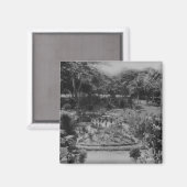 Aimant Jardin d'une villa de banlieue (Recto/Verso)