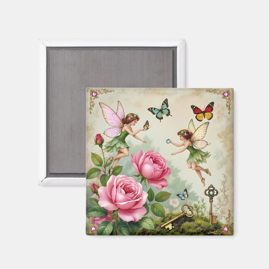 Aimant Jardin Enchanté des Fées Florales (Recto/Verso)